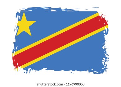 Grunge Democratic Republic of the Congo flag.flag of Democratic Republic of the Congo,banner vector illustration. Vector illustration eps10.