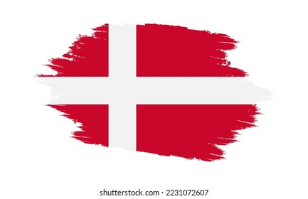 Grunge Denmark Flag. Denmark Flag with Grunge Texture. Vector illustration