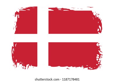 Grunge Denmark flag.flag of Denmark,banner vector illustration. Vector illustration eps10.
