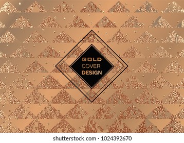 Grunge design. Copper glossy background. Metallic texture. Bronze metal. Trendy template for New Year, Wedding, Birthday, Flyers, Logo Banners Party Invitation card