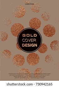 Grunge design. Copper glossy background. Metallic texture. Bronze metal. Trendy template for New Year, Wedding, Birthday, Flyer, Logo Banners Party Invitation card