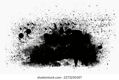 Grunge Design Elements. Black blots. Brush Strokes,Vector illustration paint spray