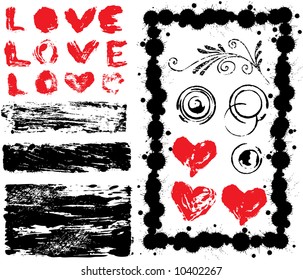 Grunge design elements set 10