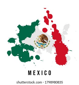 Grunge design of Mexican flag. Good template for Mexican independence day design.