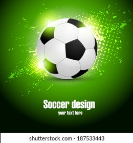 Grunge-Design mit Fußball-Ball. Design für brasilianische Fußballmeisterschaft. Vektorgrafik