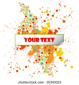 Grunge Design Template with Paint Splatters
