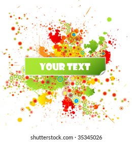 Grunge Design Template with Paint Splatters