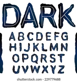 Grunge design type font. Vector illustration.