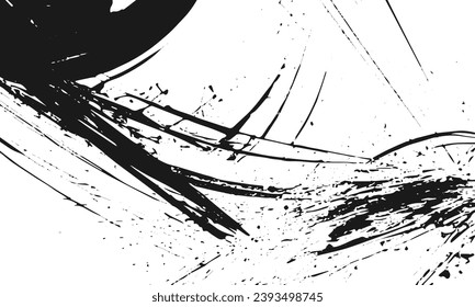 Grunge detailed black abstract texture. Vector background	
