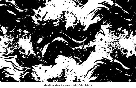 Grunge detailed black abstract texture. Vector background	
