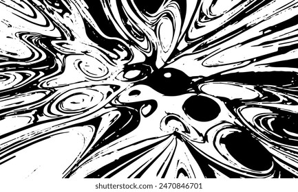 Grunge detailed black abstract texture. Stripes, veins. Vector background	
