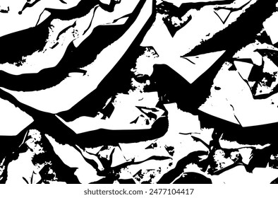 Grunge detailed black abstract texture. Stripes, veins. Vector background	
crumpled paper