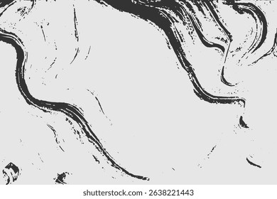 Grunge detailed intertwined texture, threads, lines, wire, veins, monochrome. Grunge old detailed black and white, gray texture. Vector background