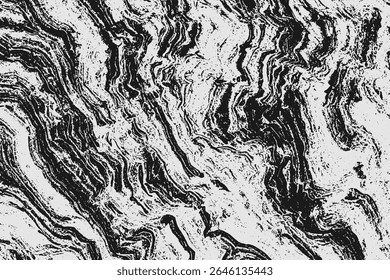 Grunge detailed intertwined texture, threads, lines, wire, veins, monochrome. Grunge old detailed black and white, gray texture. Vector background