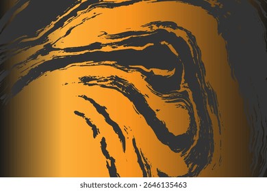 Grunge detailed intertwined texture, threads, lines, wire, veins. Grunge old detailed texture. Vector background. Gold and black