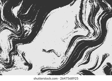 Grunge detailed intertwined texture, threads, lines, wire, veins, monochrome. Grunge old detailed black and white, gray texture. Vector background