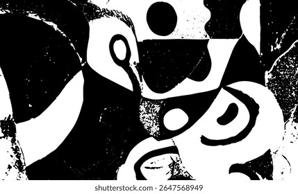 Grunge detailed intertwined texture, threads, lines, wire, veins, monochrome. Grunge old detailed black and white, gray texture. Vector background
