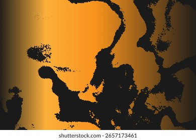 Grunge detailed intertwined texture, threads, lines, wire, veins. Grunge old detailed texture. Vector background. Gold and black