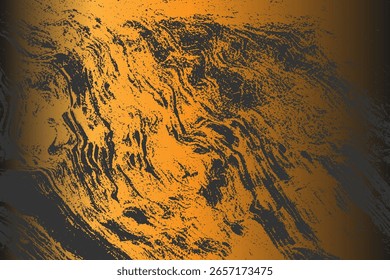 Grunge textura entrelazada detallada, hilos, líneas, alambre, venas. Grunge vieja textura detallada. Vector de fondo. Oro y negro