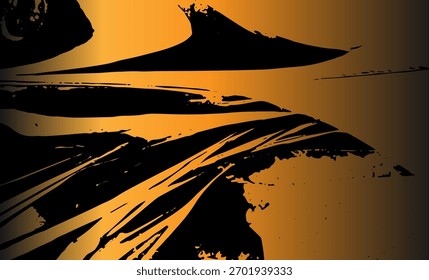 Grunge textura entrelazada detallada, hilos, líneas, alambre, venas. Grunge vieja textura detallada. Vector de fondo. Oro y negro