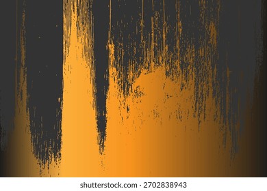 Grunge textura entrelazada detallada, hilos, líneas, alambre, venas. Grunge vieja textura detallada. Vector de fondo. Oro y negro