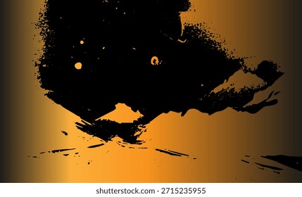 Grunge textura entrelazada detallada, hilos, líneas, alambre, venas. Grunge vieja textura detallada. Vector de fondo. Oro y negro