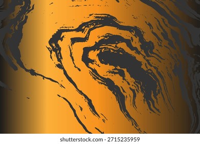 Grunge textura entrelazada detallada, hilos, líneas, alambre, venas. Grunge vieja textura detallada. Vector de fondo. Oro y negro