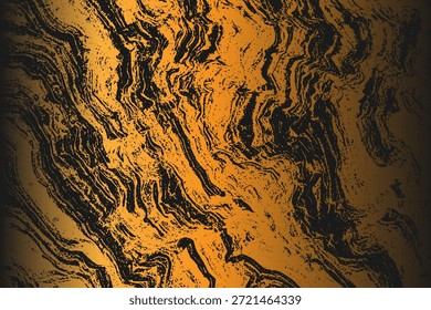 Grunge detailed intertwined texture, threads, lines, wire, veins. Grunge old detailed texture. Vector background. Gold and black