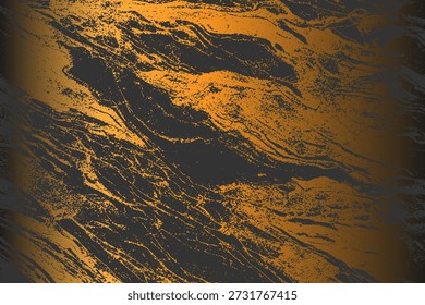 Grunge detailed intertwined texture, threads, lines, wire, veins. Grunge old detailed texture. Vector background. Gold and black