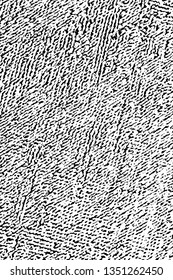 Grunge diagonal texture of terry cloth. Monochrome halftone background terry towel with noise, spots, dots and grit. Overlay template. Vector illustration