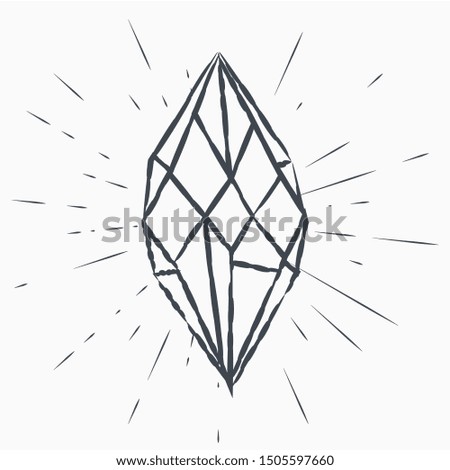 Grunge Diamond icon isolated on white background. Jewelry symbol