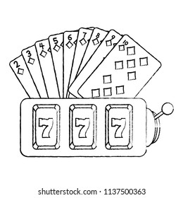 grunge diamonds cards and casino slot machine