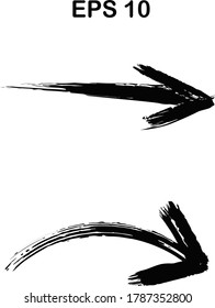 Grunge different  dirt  arrows set on transparent background 