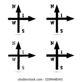 Grunge Dirt Arrow Vector. Black Road sign. 