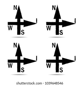 Grunge Dirt Arrow Vector. Black Road sign. 