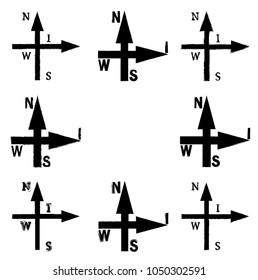 Grunge Dirt Arrow Vector. Black Road sign.