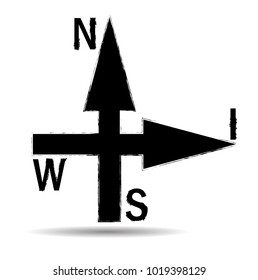 Grunge Dirt Arrow Vector. Dry Brush Stroke .sideways. .  element for your design.distressed direction sign. 