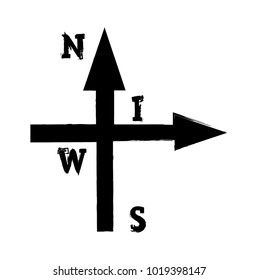 Grunge Dirt Arrow Vector. Dry Brush Stroke .sideways. .  element for your design.distressed direction sign. 