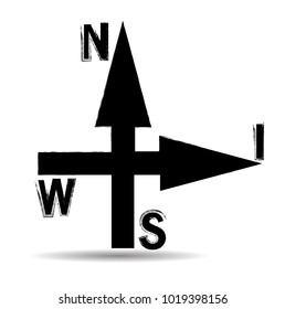 Grunge Dirt Arrow Vector. Dry Brush Stroke .sideways. .  element for your design.distressed direction sign. 