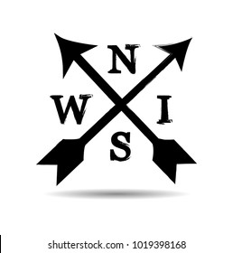 Grunge Dirt Arrow Vector. Dry Brush Stroke .sideways. .  element for your design.distressed direction sign. 