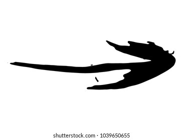 Grunge Dirt Arrow Vector. Dry Brush Stroke. Scribble Design.