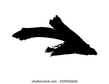 Grunge Dirt Arrow Vector. Dry Brush Stroke. Scribble Design.