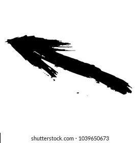 Grunge Dirt Arrow Vector. Dry Brush Stroke. Scribble Design.