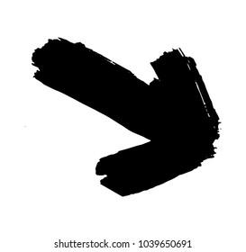 Grunge Dirt Arrow Vector. Dry Brush Stroke. Scribble Design.
