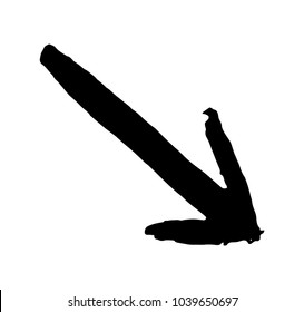 Grunge Dirt Arrow Vector. Dry Brush Stroke. Scribble Design.