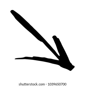 Grunge Dirt Arrow Vector. Dry Brush Stroke. Scribble Design.
