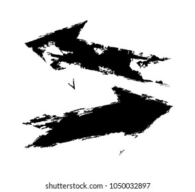 Grunge Dirt Arrow Vector. Dry Brush Stroke. Scribble Design.