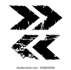 Grunge Dirt Arrow Vector. Dry Brush Stroke. Scribble Design.