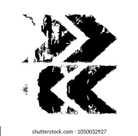 Grunge Dirt Arrow Vector. Dry Brush Stroke. Scribble Design.