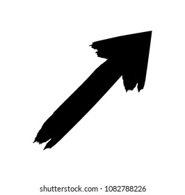 Grunge Dirt Arrow Vector. Dry Brush Stroke . Curved arrow set . sideways. black sign.  element for your design . distressed direction